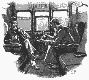 Шерлок Холмс и доктор Уотсон в купе поезда - иллюстрация 1893 г.