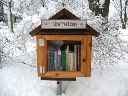 Little Free Library - библиотечный домик зимой