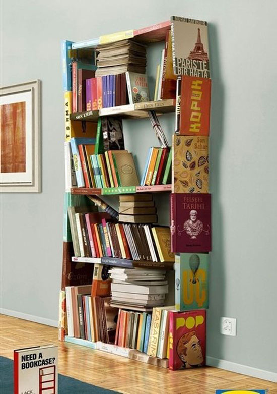 книжный шкаф из книг