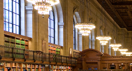 освещение нью-йоркской библиотеки