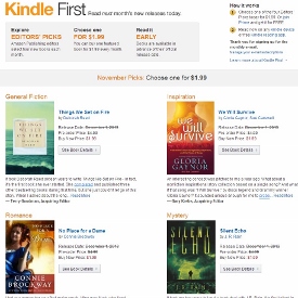 Amazon Kindle First, Amazon Kindle, Kindle First, предзаказ электронных книг, электронные книги со скидкой