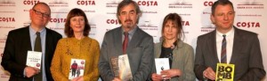 Francis Spufford, Keggie Carew, Sebastian Barry, Alice Oswald and Brian Conaghan with their books