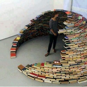 An Igloo made of books