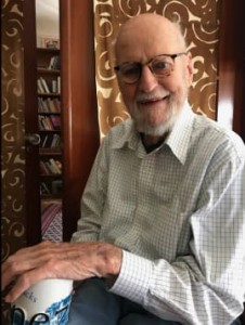Lawrence Ferlinghetti, shown recently at home, turns 100 on March 24, 2019